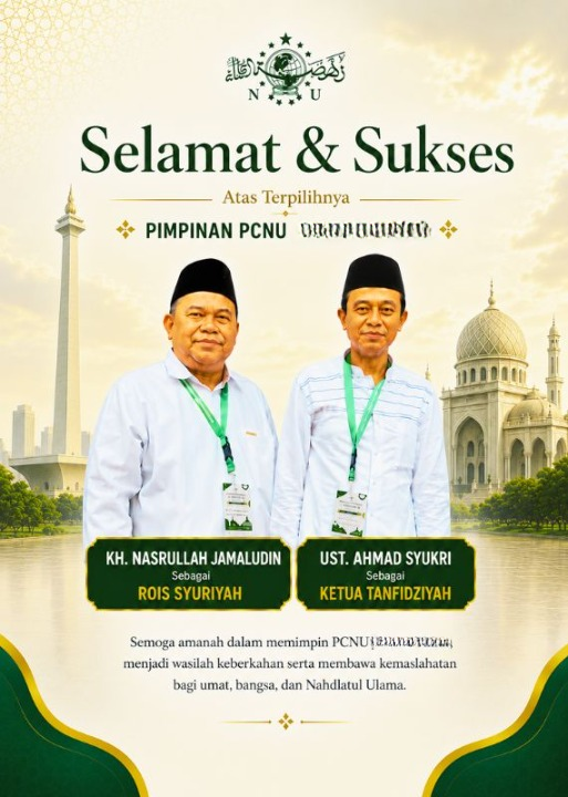 PCNU  Pengurus Cabang Kabupaten Pidie Jaya Rois Syuriyah KH Nasrullah Jamaludin dan Ketua Tanfidziyah Ust Ahmad Syukri